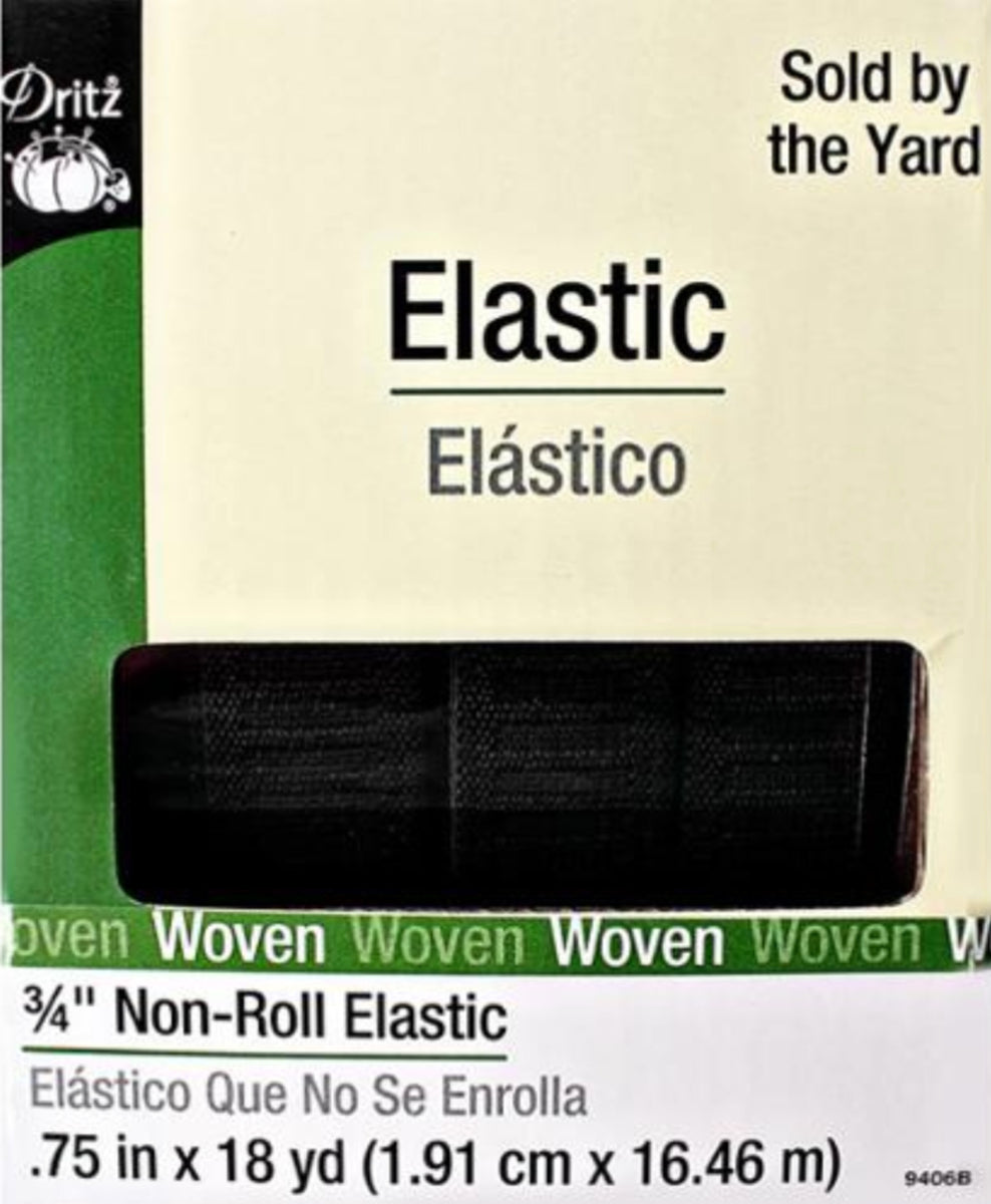 Dritz 9405W Non-Roll Woven Elastic, White, 1/2-Inch by 30-Yard