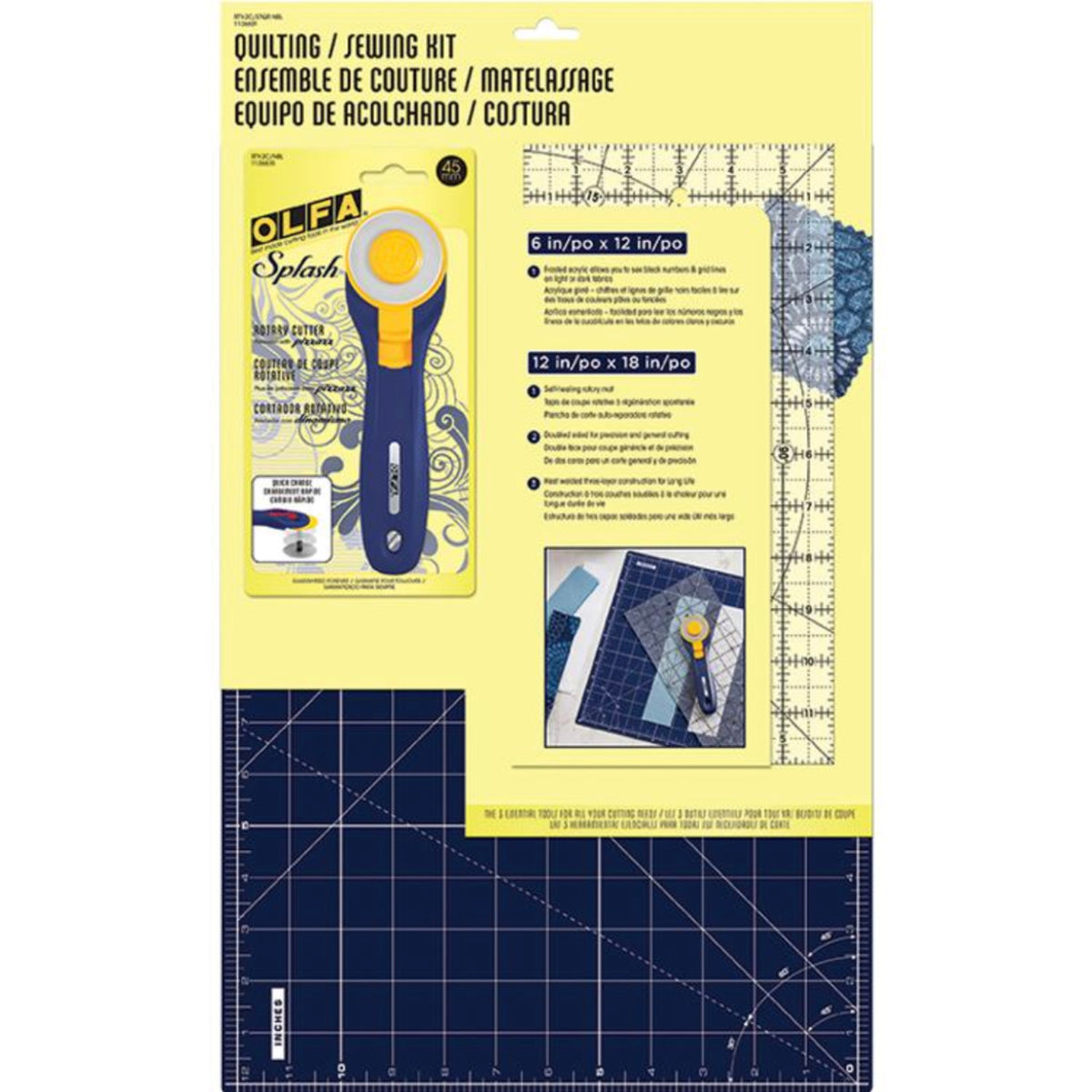 Olfa Quilt/Sew Kit Ruler Cutting Mat 1136601 Brooklyn General Store
