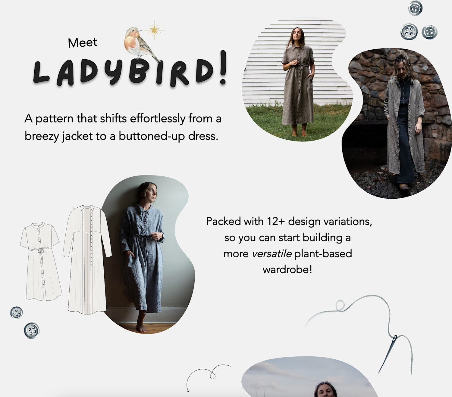 Darwin Pattern Charlie Darwin Textiles - Ladybird Sewing Pattern – Brooklyn General Store