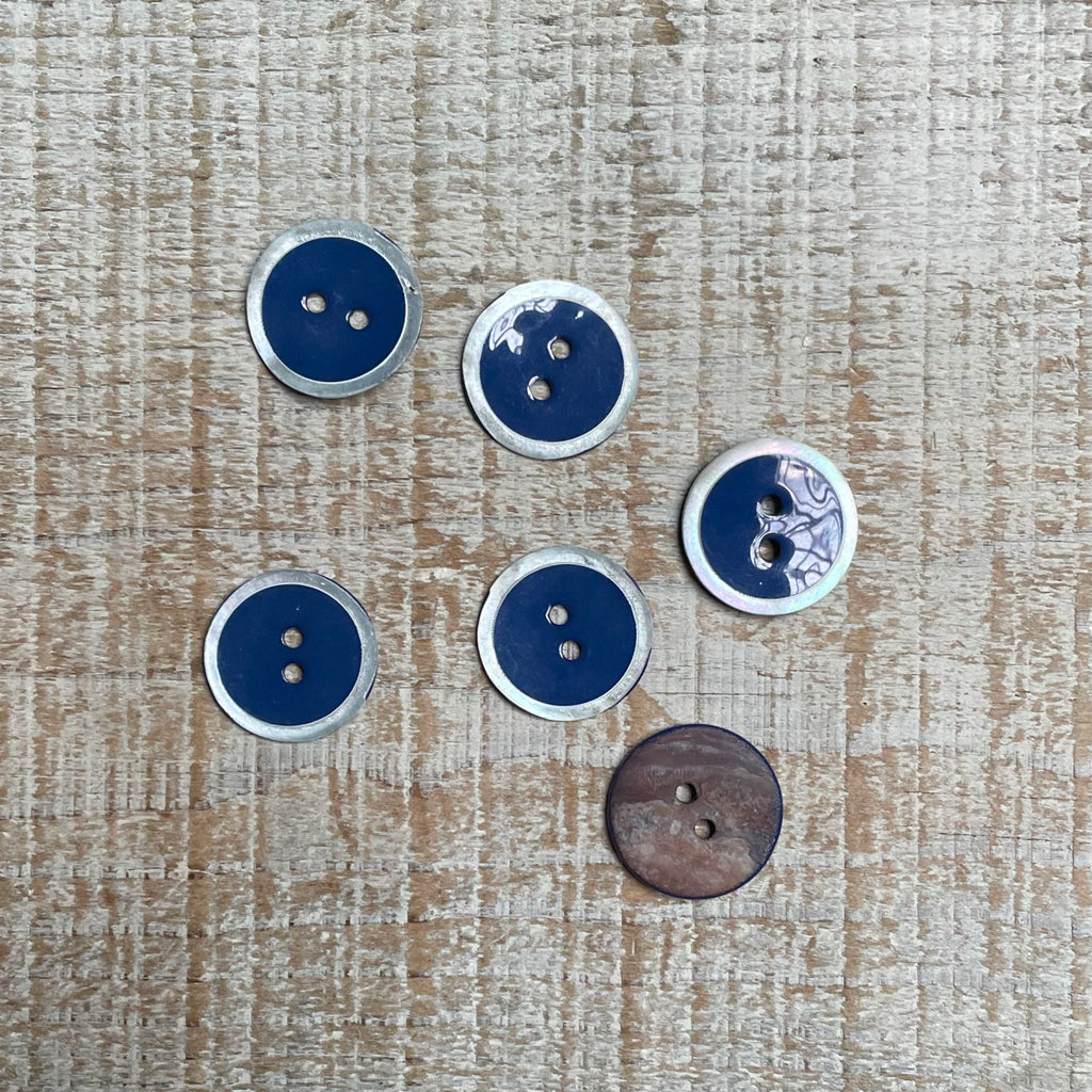 Textile Garden Buttons-4223-navy blue glossy coated shell laser cut na –  Brooklyn General Store