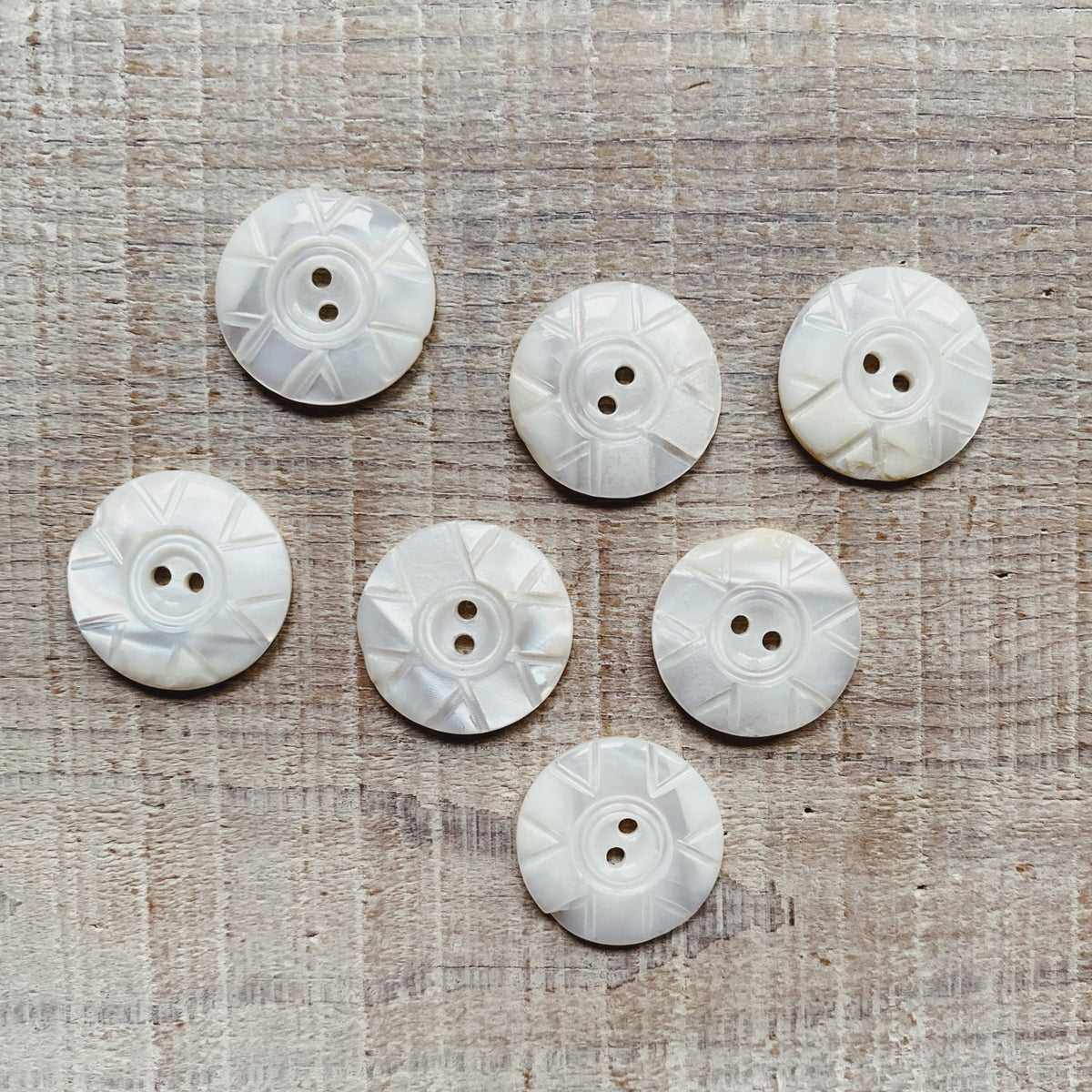Off White Vintage 1950s Round Carved Pearl Button-19mm – Brooklyn ...