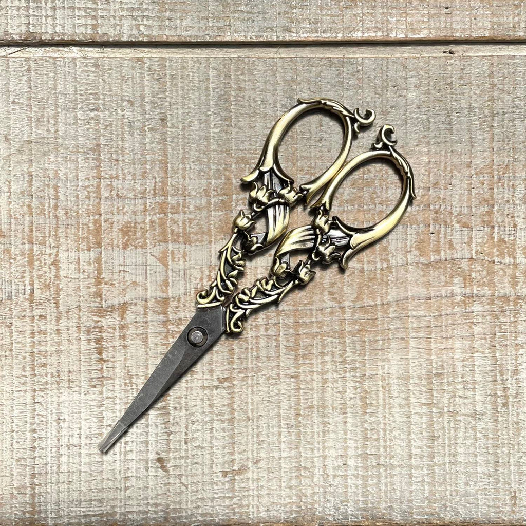 Firefly Notes-Tulip Garden Embroidery Scissors-Antique Gold