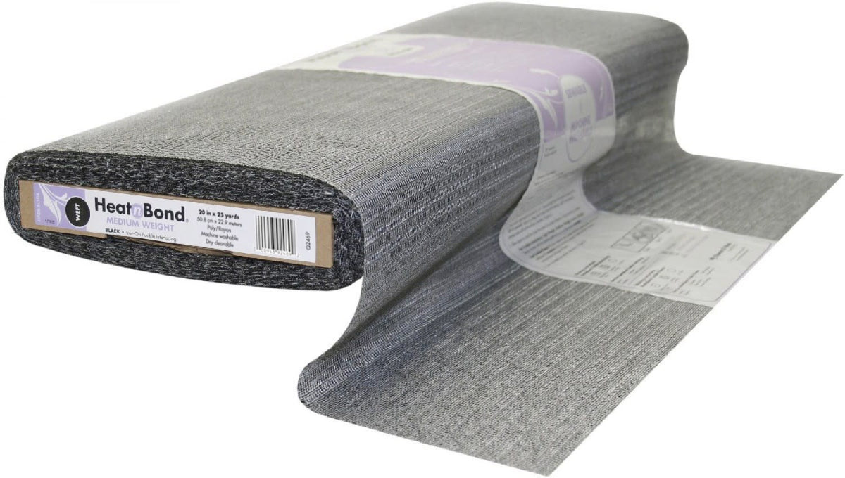 Heat n Bond Fusible Weft Interfacing Mediumweight Black Brooklyn