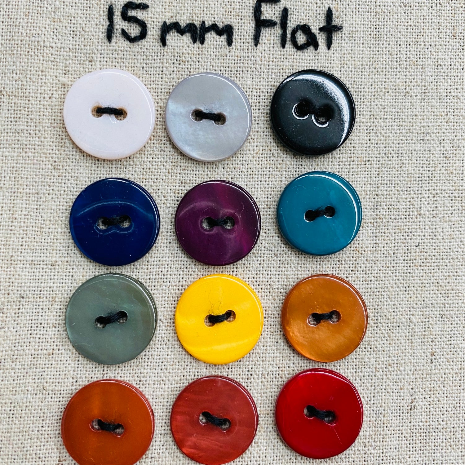 15mm Red Mother of Pearl Button